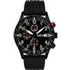 ASTROAVIA Orologio da polso da uomo, cronografo, al quarzo, cinturino in silicone, nero, N32BK5, cinghia