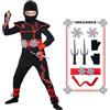 HaoVrisn 13 Pezzi Costume Carnevale Bambino con Vestiti Ninja e Armi Diverse, Costume Ninja Bambino per Carnevale, Halloween, Cosplay e Festa in Maschera