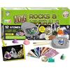 Dr. Daz - 12 Gemme Preziose-Kit di Scavo Pietre e Cristalli-Archeologo Minerali Bambini di 5 6 7 8 9 10 anni