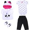 ZIYIUI Vestiti per Bambole per New Born Baby Doll, Cotone con Cappello per 18 -22 Carino Vestiti Bambolotti (45-55 cm) (Panda bianco)