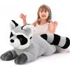 MorisMos Procione Peluche Gigante 70 cm, Grigio Kawaii Procione di Peluche Grande Morbido Coccoloso, Carini Regalo Natale per Lei Bambini Ragazze Ragazzi Donna Mamma Compleanno San Valentino