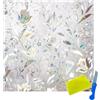 VIVIIHOO Pellicola per Vetri Autoadesiva Opaca 30x500cm-la Privacy Finestra Colorata,Disegno Floreale a Motivi,Pellicola in vetro-3D per Bagno,Ufficio-Pellicola statica per finestre Senza Colla