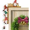 SIGANDG Decorazione Porta Natale Legno, Decorazioni Natalizie, Natale Decorazioni Casa per Il Telaio della Porta con Adesivo Rotondo, Adatto per Pareti, Porte e Finestre