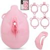 BDSMYOU Gabbia per Pene Chastity Cage Sex Toys,Gabbia di Castità con Labbra Vaginali e Cintura di Castità,BDSM Bondage Imitazione Vagina Gay,Sexytoysys Uomo,Toys Sessuali per Uomini (Rosa)