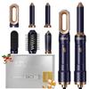 UKLISS Hair Styler 6 in 1, Phon Spazzola Asciugacapelli con Piastra Capelli, Arricciacapelli Automatico, Hair Dryer, Thermal Brush, Spazzola Aria Calda per Donne Ricci, Lisci, Voluminosi - Blu