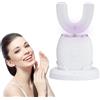 Nzkeuf Spazzolino Sonico Automatico Ad Ultrasuoni 360°, Spazzolino Sonic Brush Adulti con Testina in Silicone a Forma di U e Timer, Ricarica Wireless, 3 Livelli di Intensità, IPX7 Impermeabile