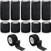 Minnhua 12PCS Benda Elastica Autoadesiva Tape Sportivo Benda Elastica Coesiva Garza Autoadesiva Bende Nastro Sportivo Non Tessuto per Mani Piedi Ginocchia Braccia (2PCS 2.5cm/5pcs 5cm/5pcs 10cm*4.5m）