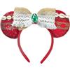 OptiPlay Cerchietto Capelli Moana, Orecchie Moana, Cerchietto Ear Cartone Moana, Orecchie Cerchietti con Fiocco, Accessori per Cosplay Festa Compleanno Carneva(Rose)