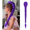 Dsoar Lunga Treccia Viola con Clip 26 Pollici Extension per Capelli Cosplay Clip in Trecce Sintetiche Extension per Capelli a Coda di Cavallo per Costumi Cosplay Anime