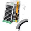 NAGARAKU Narrow 4D W Ciglia Finte Prefabbricate Volume Naturale Soffici Compatte A Lunga Tenuta Spesse Leggere Comode Pre-Formate A Ventaglio Weave Strette W Lash Cluster Nero Opaco (0.07mm D 14mm)