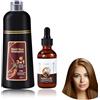 O'RMEAS Colore al caffè per capelli - Set 500ml shampoo istantaneo colorato + 50ml olio nutritivo, shampoo anti-grigi, cura dei capelli unisex
