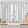 MRTREES Tende Oscuranti Impermeabile Corte a Vetro per Interni Finestre Piccole Cucina Camera da Letto Soggiorno Salotto Tende Termiche isolanti Tenda Corta con Passanti, 60x90cm, Bianche, 2 Pezzi