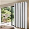 Joydeco Tenda Oscurante con Occhielli L200 x H260 cm 1 Pannello per Isolamento Luce Termica Anti-Freddo Anti-Calore, Tenda per Interni Grigio Bianco per Guardaroba Finestra Porta Armadio