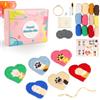 CEOVR Punch Needle Kit Sottobicchieri,Kit Completo per Ricamo Adulti Principianti 10x10 cm,Needle Punch Sottobicchieri Kit per Bevande Auto (rosso blu verde)