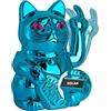 ANGRY CAT Mini gatto portafortuna - Funziona con l'energia solare - Gatto che lampeggia - Gatto giapponese con dito medio alzato - Articolo decorativo - Figurina di gatto - Braccio angolare con dito