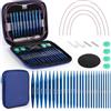 Coopay 13 Paia Ferri Circolari Intercambiabili da 3,0 a 10,0 mm, Ferri da Maglia in Alluminio, Alta qualità, Ferri Circolari per Vestiti per Bambini, Maglioni, Sciarpe - Blu