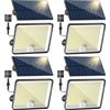 Peasur 4 Pezzi Luce Solare LED Esterno, 348LED Faretti Solari con Sensore di Movimento, IP65 Faro con Pannello Solare 3 Modalità per Giardino Garage