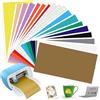 Kigniote 15 Fogli Smart Vinyl Permanent per Cricut Joy, 14CM X 30,5CM Vinile Permanente, Vinile Adesivo e 3 Pellicola di Trasferimento per Vinile per Fai da te, Tazze, Vetro, Custodia per Telefono