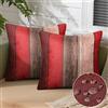 Inhobbok Copricuscini Impermeabili 50x50 Cuscino per divano Moderni Rosso Marrone Strisce Legno Retro Poliestere Federe Cuscini Divano Federe Cuscini Quadrate per Cuscino per Esterni Patio Balcone Decorazione