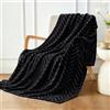 Whale Flotilla Coperta Pile Con Motivo Chevron, Calda Coperta per Divano e Letto in Flanella Morbida, Accogliente e Leggera per Tutte le Stagioni, 130 x 150 cm, Nero
