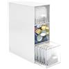 QZDAFFIC Porta Tisane con 3 Cassetti, Portacialde da Caffè Plastica, Cofanetto Tisane Porta Bustine The e Tisane per Bustine di Zucchero di Caffè Cosmetico Pantry ( Bianco )