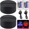 BAIFULAI Attacco LED, 2 pezzi, attacco luminoso 3D, con telecomando e cavo USB, regolabile, 16 colori, controllo touch, luce notturna a LED, per acrilico e plexiglas, per camera da letto, bar