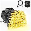 Dalugo Catena luminosa a batteria, 5M 50 LED USB catena luminosa con timer, 8 modalità, IP65 impermeabile bianco caldo illuminazione natalizia per esterni per decorazioni dell'albero di Natale