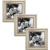 CABBEL Cornice portafoto 20x20 cm argento - Set da 3 - Cornice barocca in stile antico con vetro acrilico infrangibile - per foto, poster, certificati - elegante e decorativa