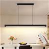 FANLG Lampada a Sospensione Moderna Dimmerabile, 100CM Lampada da tavolo nero con telecomando 36W Lampadario cucina Lampadario a sospensione Lineare Regolabile in altezza per sala da pranzo Cucina