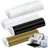 Occzin Smart Vinyl Permanent 33 cm x 100 cm, 4 rotoli di vinile adesivo permanente per Cricut Explore 3/Maker 3, rotolo di vinile autoadesivo, adatto per decorare tazze (nero + bianco + oro opaco + pellicola