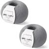 Kalapanta Gomitoli Cashmere e Lana merino extrafine per lavoro a maglia, Lana Gatto Linea Vip, 100 gr., 400 mt, (Grigio - 5513, 2)