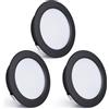 KYOTECH Faretti da Incasso a LED 230V, 4W 440LM Faretti LED 16mm Ultrapiatti 2700K Bianco Caldo Faretti da Soffitto Foro 55-60mm per Cucina, Soggiorno, Camera da Letto, Nero, Set da 3