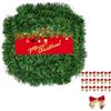 Tapsin - Ghirlanda natalizia di 10 m con 45 fiocchi natalizi Ghirlanda artificiale in pino fai-da-te per interni ed esterni Questa ghirlanda di abete piace a tutta la famiglia