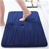Homaxy Tappeto da bagno in memory foam, morbido, antiscivolo, per il bagno, assorbente, lavabile, blu navy, 50 x 76 cm