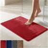 parpyon Tappeto Bagno Antiscivolo Linosa I asciugapasso Ingresso Tappeto Magico in Microfibra I Lavabile in Lavatrice Tappetino Bagno Doccia I tappeti Moderni(50X80, Rosso)