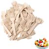 ZRUEWOT 300 Pezzi Forchette di Legno Bambù Mini Forchette 4 Pollici Usa e Getta Piccole Forchettes per Antipasti Sfusi Posate di Bambù Mini Utensili Forchetta da Torta per Carnevale Compleanno