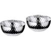 EDZARD Set di 2 ciotole decorative Ponza (Ø 15 cm, altezza 10 cm), fantasia in acciaio inox lucidato a specchio, per frutta, soggiorno, decorazione da tavolo, idea regalo per matrimonio, compleanno