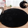 ORINOVA Tappeto Rotondo 240 cm Nero Salotto Grande Camera da Letto Morbido Tappeto Lavabile Moderno