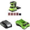 Greenworks Tools Greenworks Levigatrice orbitale 24V con Batteria 2Ah e Caricabatteria