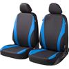 Walser Coprisedili Dundee con sistema di chiusura lampo, ZIPP-IT coprisedili per sedili anteriori nero/blu 11855