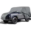 JUDANNA Telo copriauto impermeabile Land Rover Defender 90 1990-2016, telo di copertura per tutte le stagioni, con chiusura lampo, porta e parabrezza, grigio