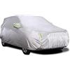 Shkalacar Copriauto Telo, Universale Telo Copriauto,traspirante, anti-UV, resistente alla polvere, con fibbia fissa, striscia riflettente (argento, 5,1 x 1,9 x 1,5 m)