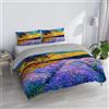 Italian Bed Linen Parure Copripiumino Matrimoniale "Sogni d'Autore" 100% cotone, Made in Italy, 250×200 cm con Doppia Patella 50 cm + 2 Federe 50×80 cm con Patella Interna, Stampa Digitale - SD12