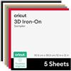 Cricut Vinile termoadesivo 3D termoadesivo, 1,5 m, 30,5 x 30,5 cm (5 pezzi)