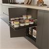 Menage Confort Vassoio estraibile per mobile da cucina, in acciaio antracite, larghezza 262-268 mm