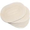 Noctiflorous Set di 6 tovagliette ovali intrecciate 30,5 x 45,7 cm, per tavoli da pranzo, in tessuto naturale, resistenti al calore (ovale beige)