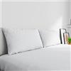 Italian Bed Linen Coppia Federe Max Color 100% cotone, Made in Italy, 50x80 cm con patella interna, Tinta Unita - BIANCO