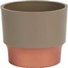 The HC Companies Vaso rotondo in plastica di alta qualità, 12,7 cm, colore tortora artigianale con fondo in rame