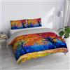Italian Bed Linen Parure Copripiumino Matrimoniale "Sogni d'Autore" 100% cotone, Made in Italy, 250×200 cm con Doppia Patella 50 cm + 2 Federe 50×80 cm con Patella Interna, Stampa Digitale - SD47