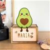 WONDEE Lampada Personalizzata in Legno Con Nome - Luce Notturna Bambini di Avocado, Regalo Neonato Maschio e Femmina, Regalo Battesimo Bambina e Bimbo, Regali Personalizzati Bambino e Bimba